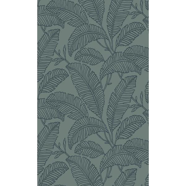 Walls Republic Green Tropical Palm Leaves Printed Non Woven Non-Pasted Textured Wallpaper 57 Sq. Ft.