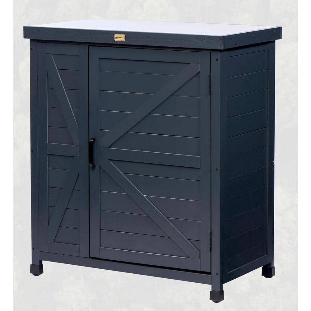 Outdoor Wooden Potting Bench with Metal Top and Storage (3-Adjustable Shelves):Garden Workstation (17.7x31.5 x 35.8 in.) price history on PriceWatchPro