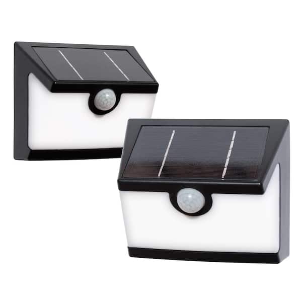 300 Lumens Connected Black Motion Sensing LED Outdoor Solar Deck Light (2-Pack)