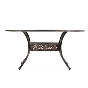 Tucson Copper Oval Aluminum Outdoor Patio Dining Table