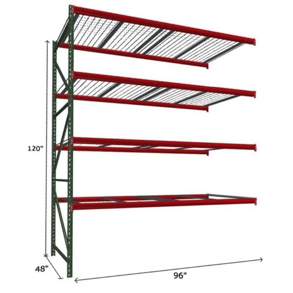 EDSAL Bulk Storage Rack: Starter, Medium-Duty, 77 in x 24 in x 78 in, Steel  Wire, 4 Shelves