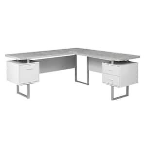 70 Inch Contemporary Office Furniture Computer Desk, White