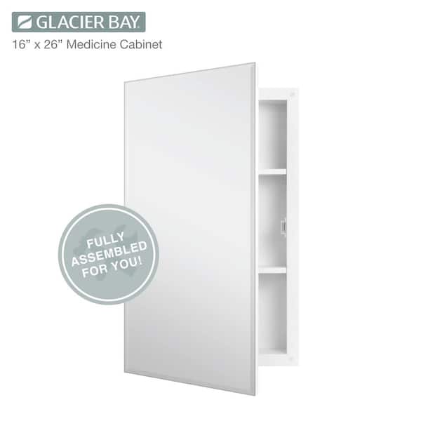 Glacier Bay 16 in. W x 26 in. H Rectangular Wood Composite