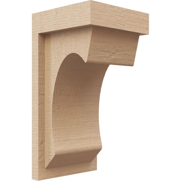 Ekena Millwork 5 in. x 10 in. x 5 in. Wide Emerson Rough Cedar Woodgrain TimberThane Corbel, Primed Tan