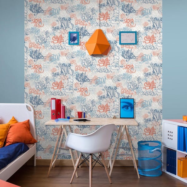 Graffiti Blue Wallpaper Sample