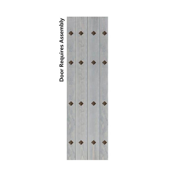 ISLIFE Mid-Century New Style 24 in. x 84 in. French Gray DIY Solid Wood Sliding Barn Door Slab