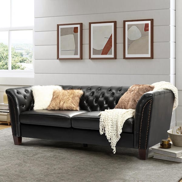 Javier Genuine Leather Upholstered Sofa Set 87 Wide Sofa With