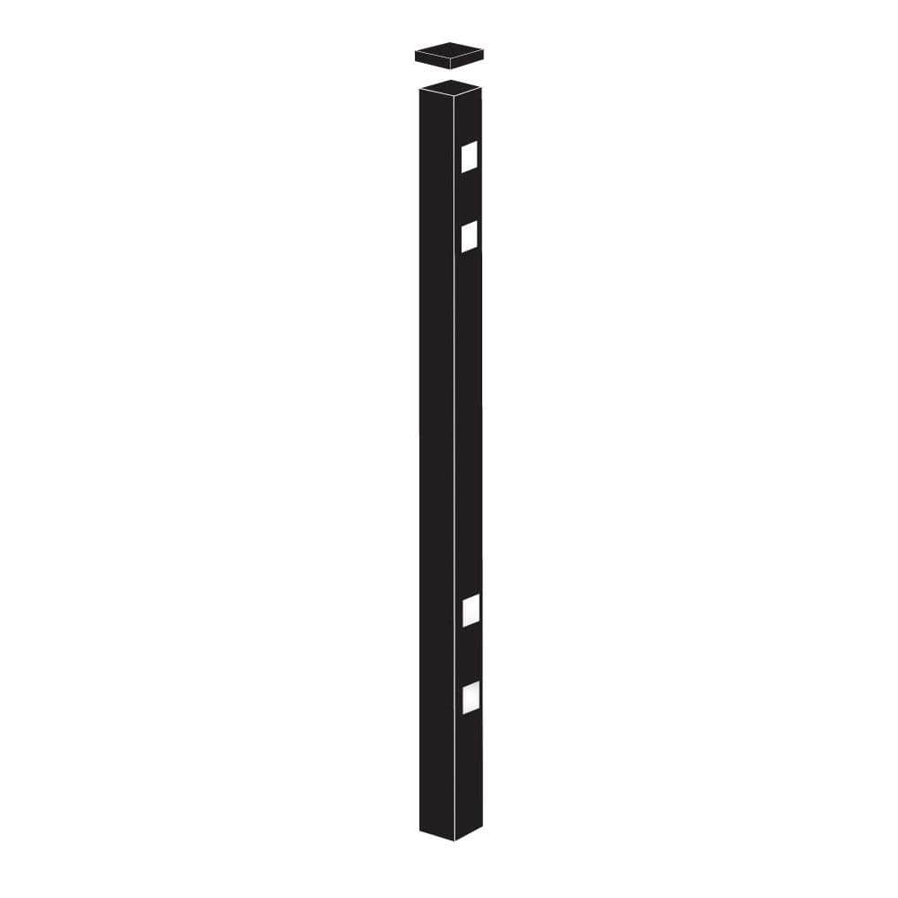 2 in. x 2 in. x 8-7/8 ft. Cascade Standard-Duty Black Aluminum Fence End Post price history on PriceWatchPro