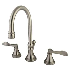 French 8 in. Widespread 2-Handle High-Arc Bathroom Faucet in Brushed Nickel