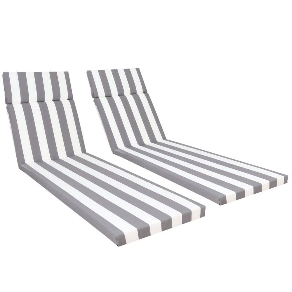 23x20 Outdoor Chaise Lounge Chair Cushion 2-Pieces w/ Ties & Back for Patio