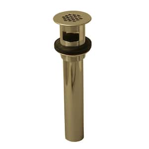 1-1/4 in. Lavatory Grid Drain with Overflow, Polished Brass