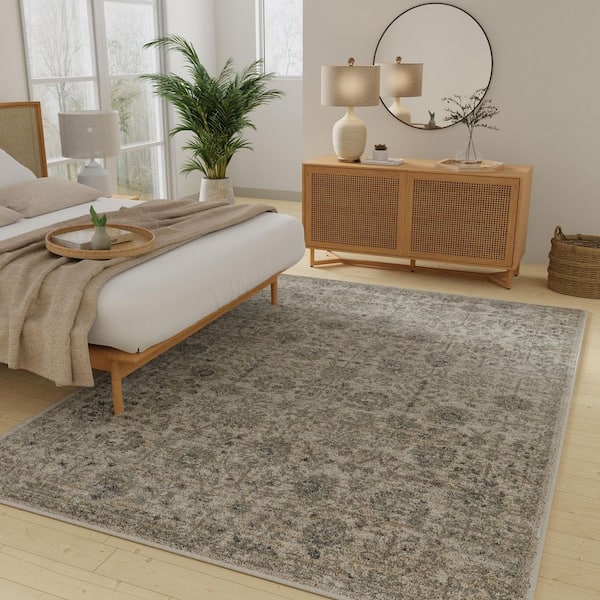 Celena Asheley Cream 9 ft. 10 in. x 12 ft. 10 in. Floral Polypropylene Area Rug