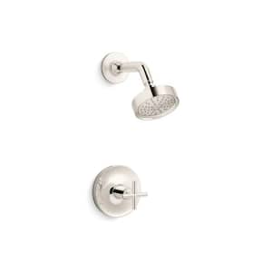 Purist Cross 1-Handle Shower Trim in Vibrant Polished Nickel (Valve Not Included)