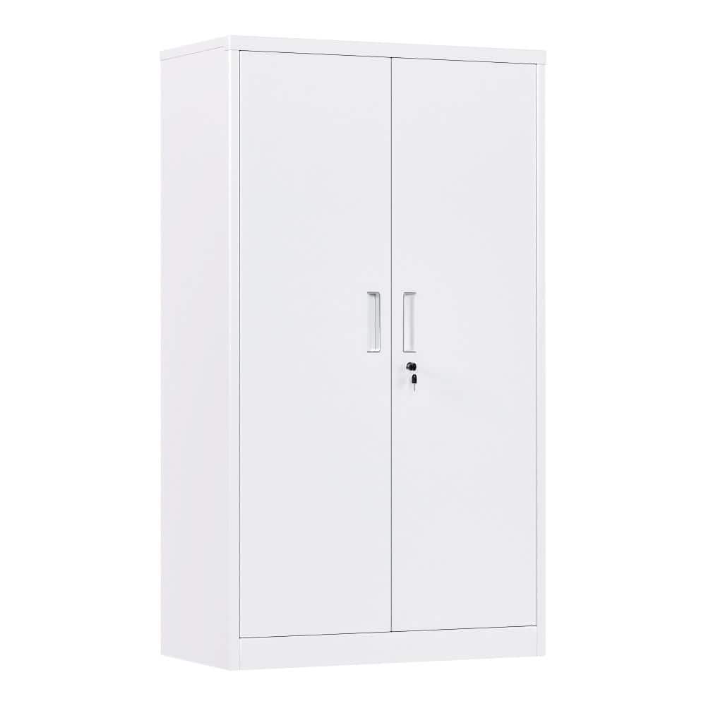 White Minimalist Industrial Metal Storage Cabinet, Thick Cold Rolled Steel Lockable File Cabinet with Hidden Handles price history on PriceWatchPro