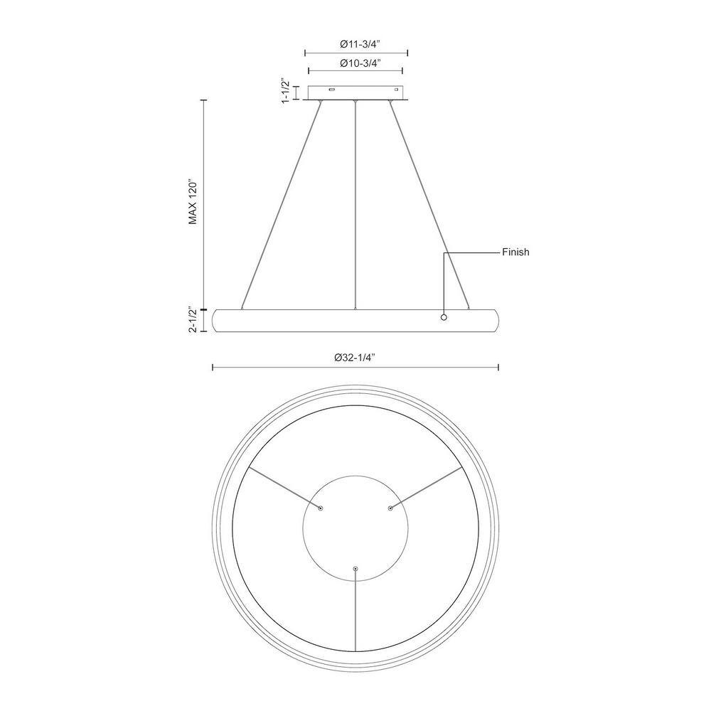 White Aluminum LED Circular Pendant Light