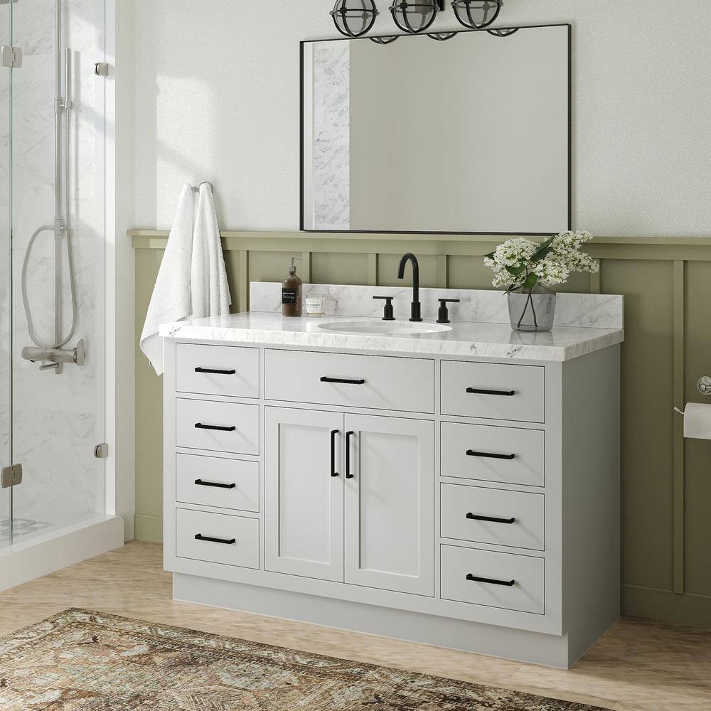 Hepburn 54" Gray Freestanding Single Basin Vanity Set
