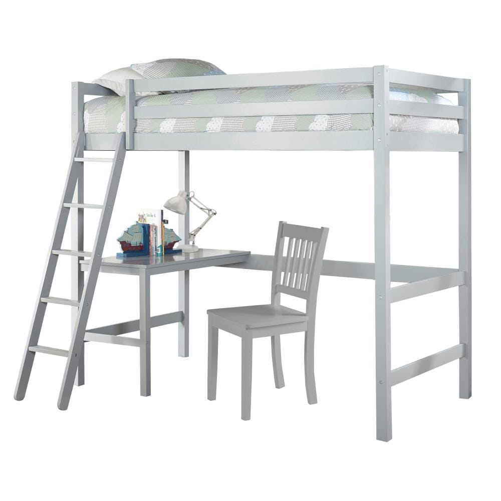 Caspian Twin Loft Bed with Desk Chair, Gray -  Hillsdale Furniture, 2177-320C