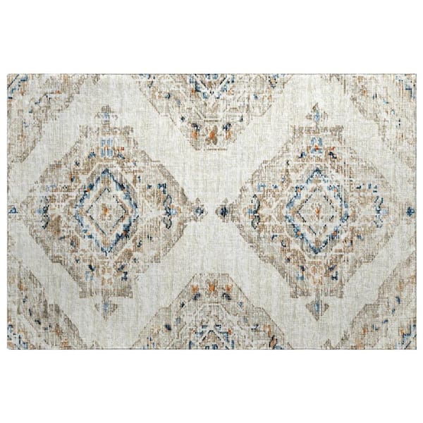 Dream Shag Premium Machine Washable Abstract ADS91 Linen 2 ft. x 3 ft. Accent Rug