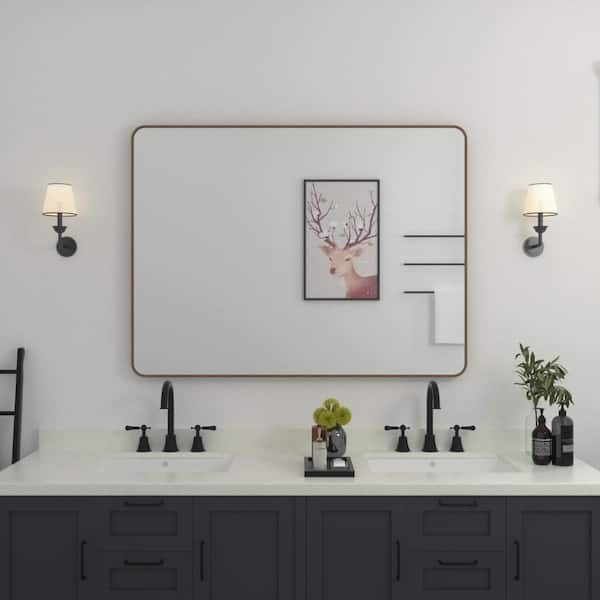 48 in. W x 36 in. H Rectangular Framed Wall Bathroom Vanity Mirror 48 in. W x 36 in. H Rectangular Framed Wall Bathroom Vanity Mirror