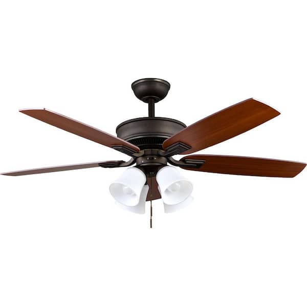 Devron 52 in. LED Indoor Oil-Rubbed Bronze Ceiling Fan with Light Kit