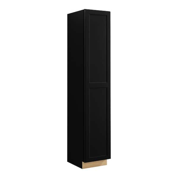 Avondale 18 in. W x 96 in. H x 24 in. D Ready To Assemble Plywood Shaker Utility Pantry Cabinet in Raven Black