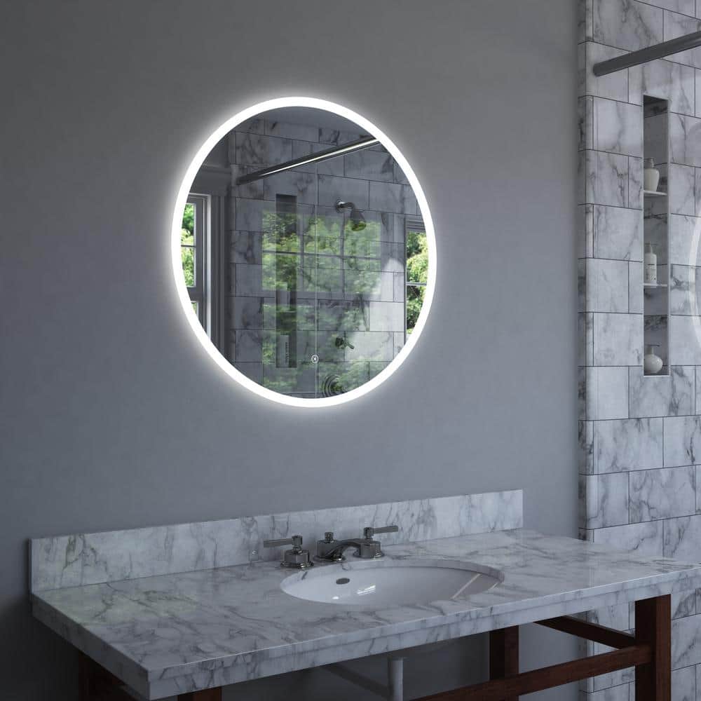 Eva 24'' Modern Frameless Bathroom Vanity Mirror with LED and Defogger