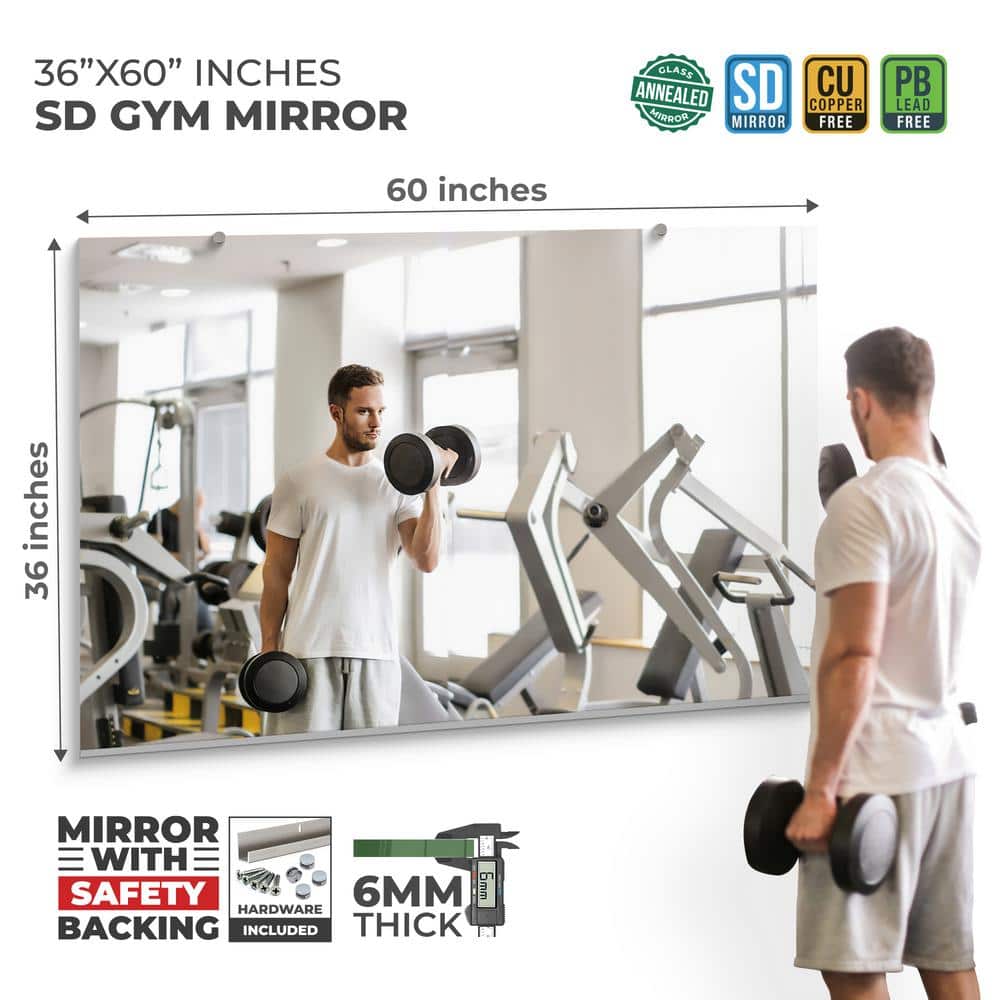36 x 60 Inch Frameless Rectangular Wall Mirror