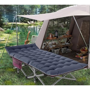 Folding Camping Cot for Adults and Kids,Folding Guest Bed Cot,Sleeping Cot Folding Bed w/ 2 Sided Mattress and Carry Bag