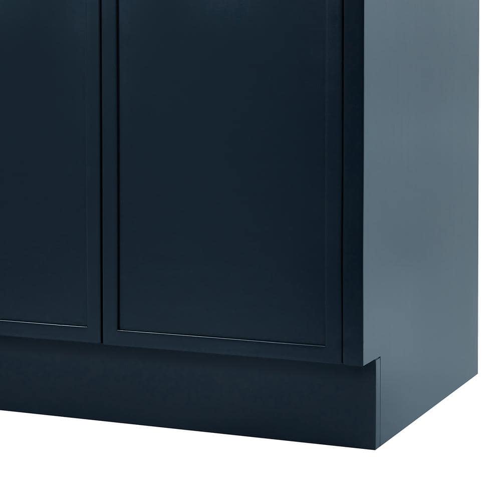 Midnight Blue Double Sink Vanity with Italian Carrara Marble Top