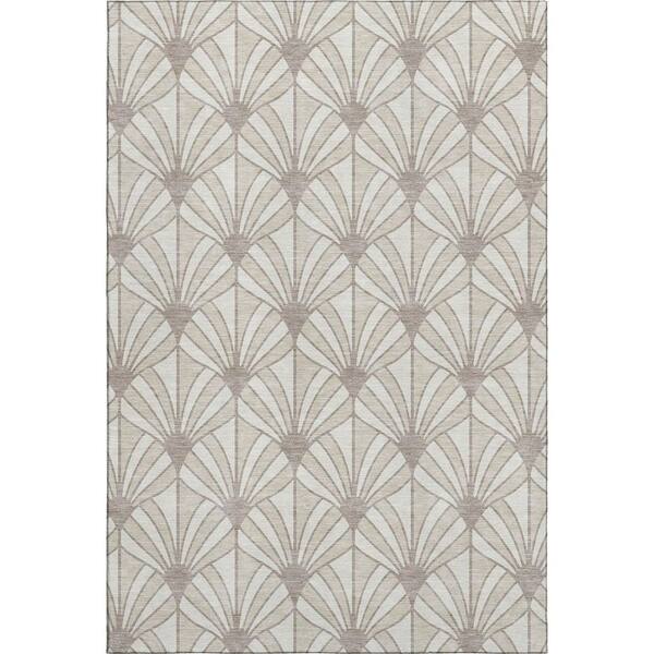 Mayfield Premium Machine Washable Abstract AMF2426 Ivory 10 ft. x 14 ft. Area Rug