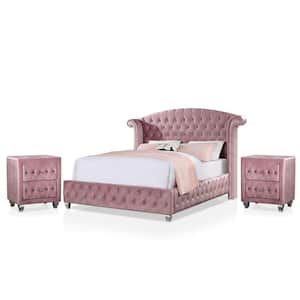Nesika 3-Piece Pink Queen Bedroom Set