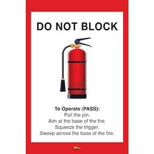 Mighty Line FE2436 Do Not Block Fire Extinguisher Floor Sign