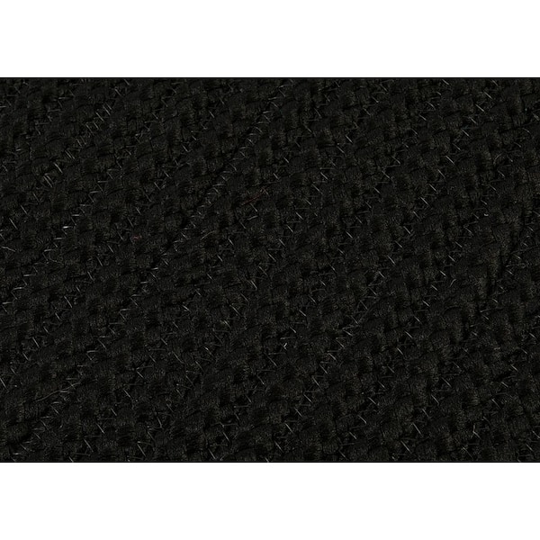 Solid Black 12 ft. x 15 ft. Braided Indoor/Outdoor Patio Area Rug