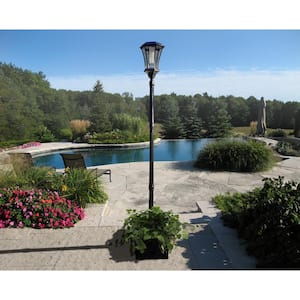 Abigail 1-Light Outdoor White Integrated LED Lamp Post and Planter