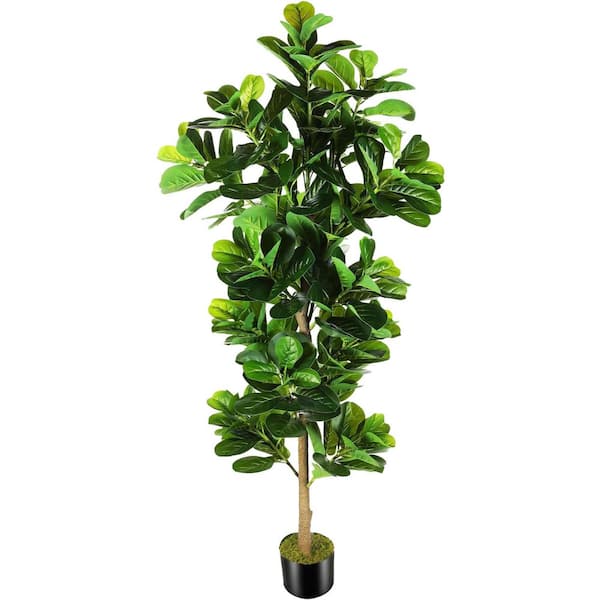 Afoxsos 87in Artificial Fiddle Leaf Fig Tree with Plastic Nursery Pot for Indoor/Outdoor Decor