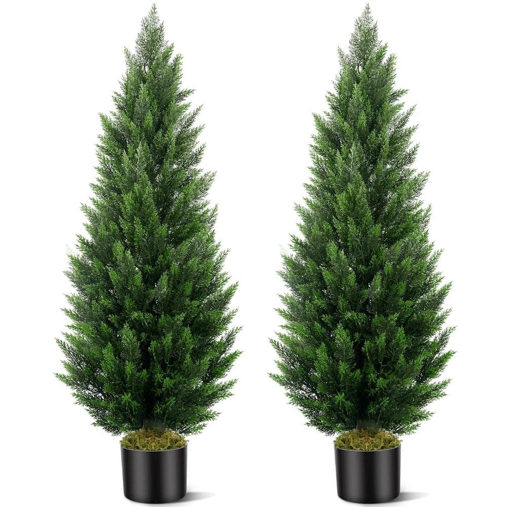 5 ft. Artificial Areca Palm Tree Green Plants with Black Pot 60in. Faux Pin