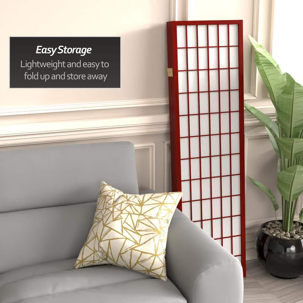 Rosewood 3-Panel Shoji Screen Room Divider