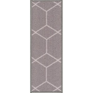 Hexagon Gray 8.5 in. x 26 in. Nylon Stair Tread Cover (1 Piece)