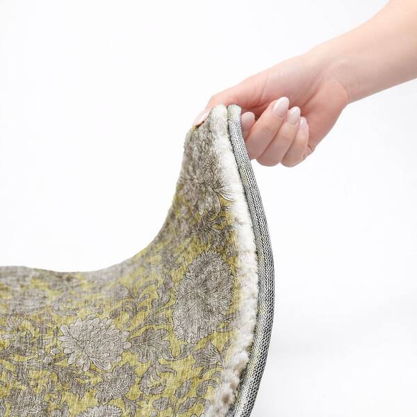 Dream Shag Premium Machine Washable Abstract ADS677 Gold 2 ft. x 3 ft. Accent Rug