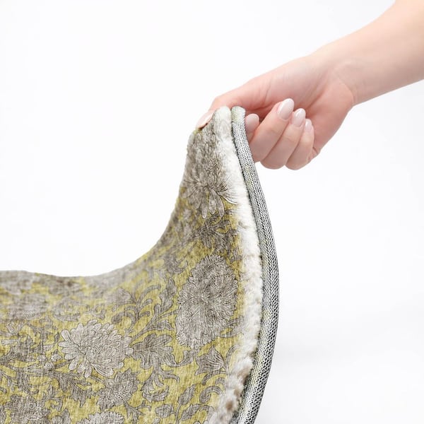 Dream Shag Premium Machine Washable Abstract ADS677 Gold 9 ft. x 12 ft. Area Rug