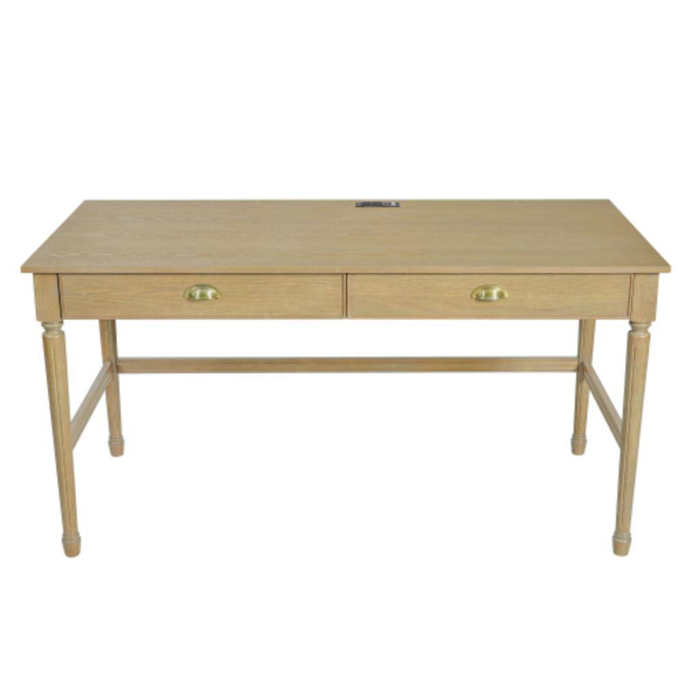 "60"" Natural Wood Home Office Desk, Multi-Functional Workstation with Drawers for Living Room & Study" price history on PriceWatchPro