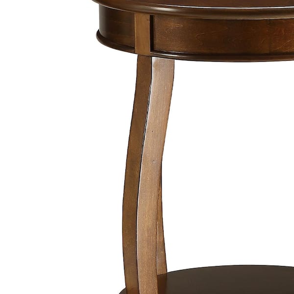 Acme Furniture Aberta 18 in. Walnut Round Wood End Table with Open