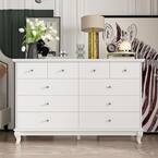 FUFU&GAGA 10-Drawers White Wood Chest of Drawer Accent Storage 