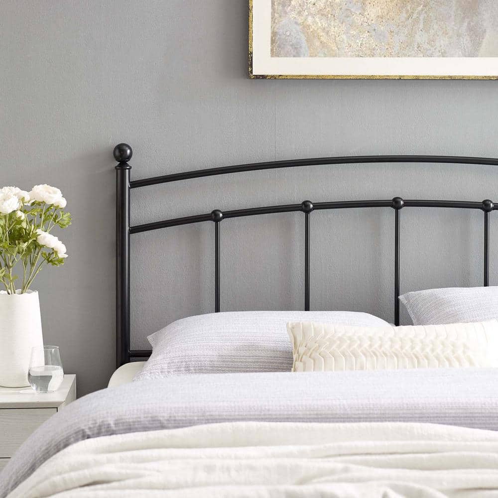 Abigail Black Full Metal Headboard with Adjustable Height