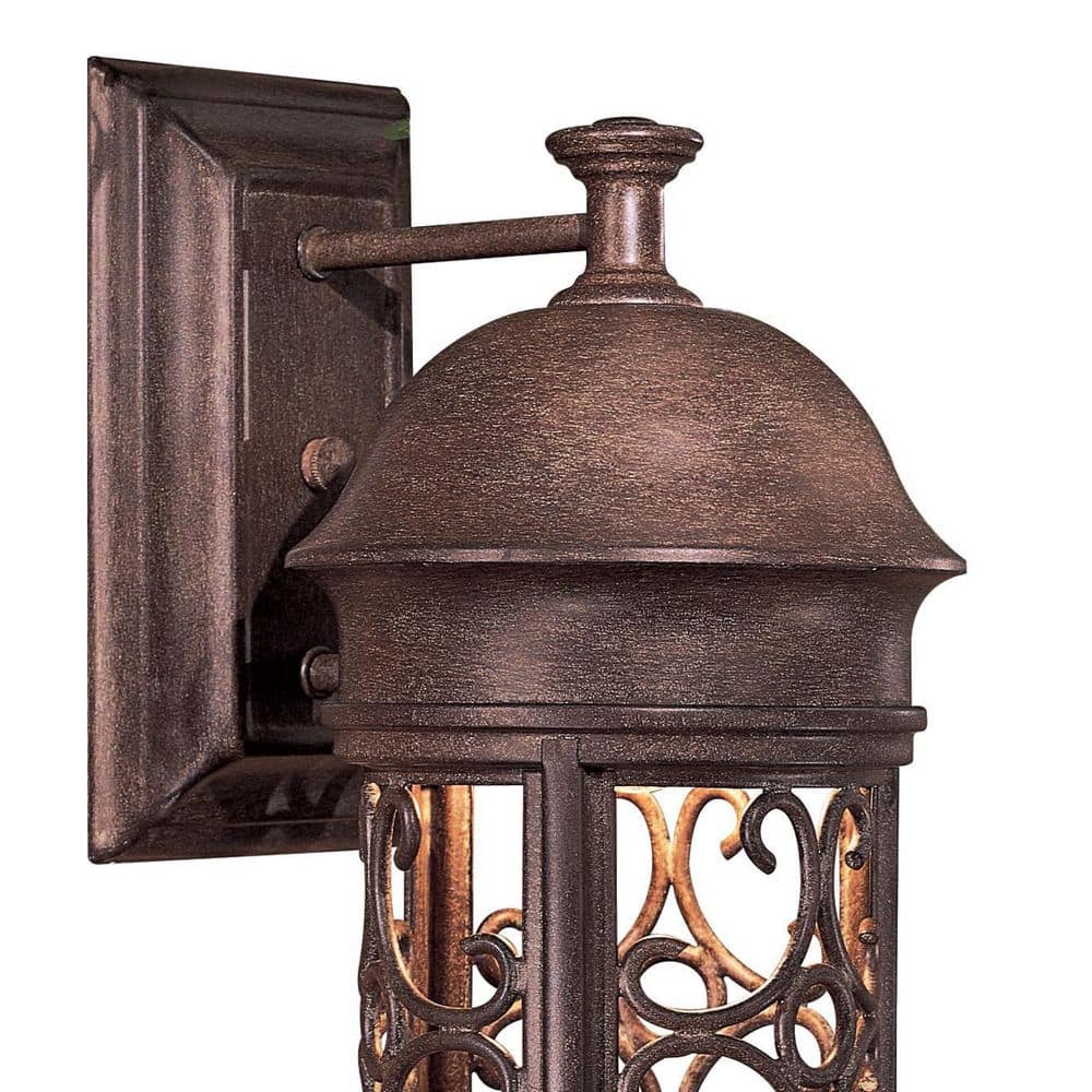 Sage Ridge Vintage Rust Lantern-Style Outdoor Wall Sconce