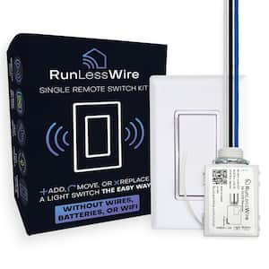 Simple Wireless Light Switch Kit, No-Wires and Battery-Free Light Switches for Home (1 Receiver and 1 Light Switch)