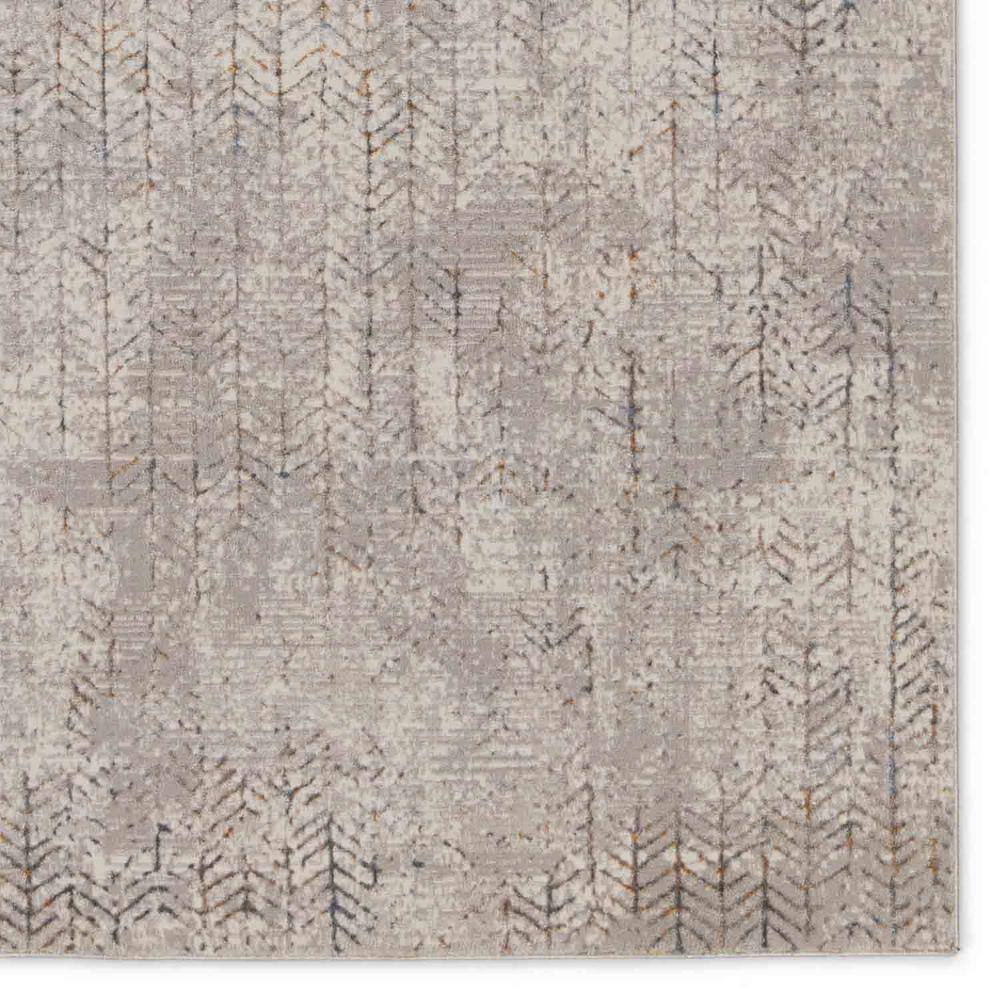 Sylvana Gray Trellis Synthetic Stain-Resistant Area Rug 5'3" x 8'