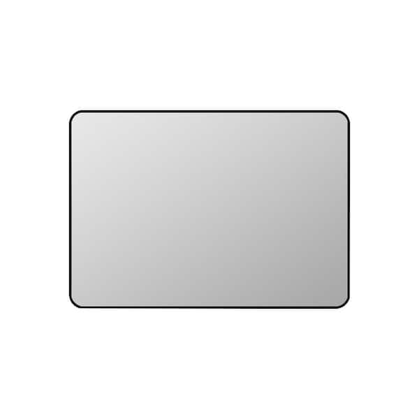 Unbranded 28 in. W x 20 in. H Rectangular Aluminum Alloy Framed Wall Mirror Bathroom Vanity Mirror in Black