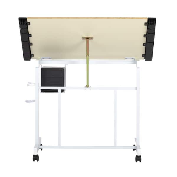 Studio Designs Deluxe 41 Wide Craft Station Black / White Mobile Drawing /  Writing Desk with Adjustable Top and Storage 13250 - The Home Depot