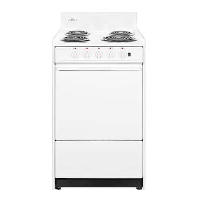 Premier ECK240OP 24 Inch Freestanding Electric Range with 4 Coil Elements,  2.9 cu. ft. Capacity, 2 Adjustable Oven Racks, Lift-Up Top, Electronic  Clock/Timer, Interior Oven Light, 10 Inch Glass Tempered Backguard and